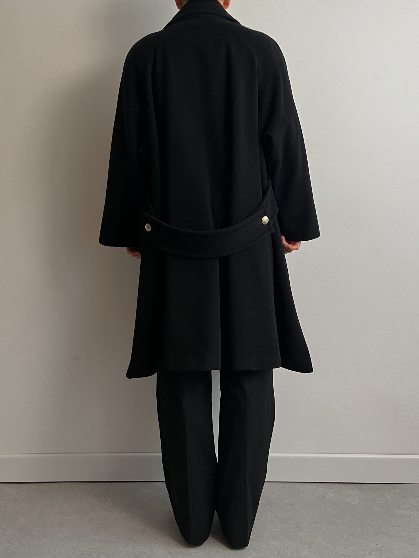 Wool and cashmere black coat