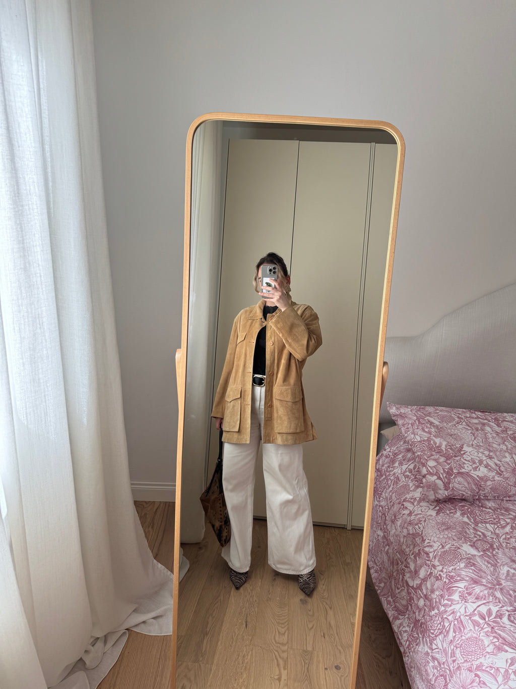 Real suede camel jacket