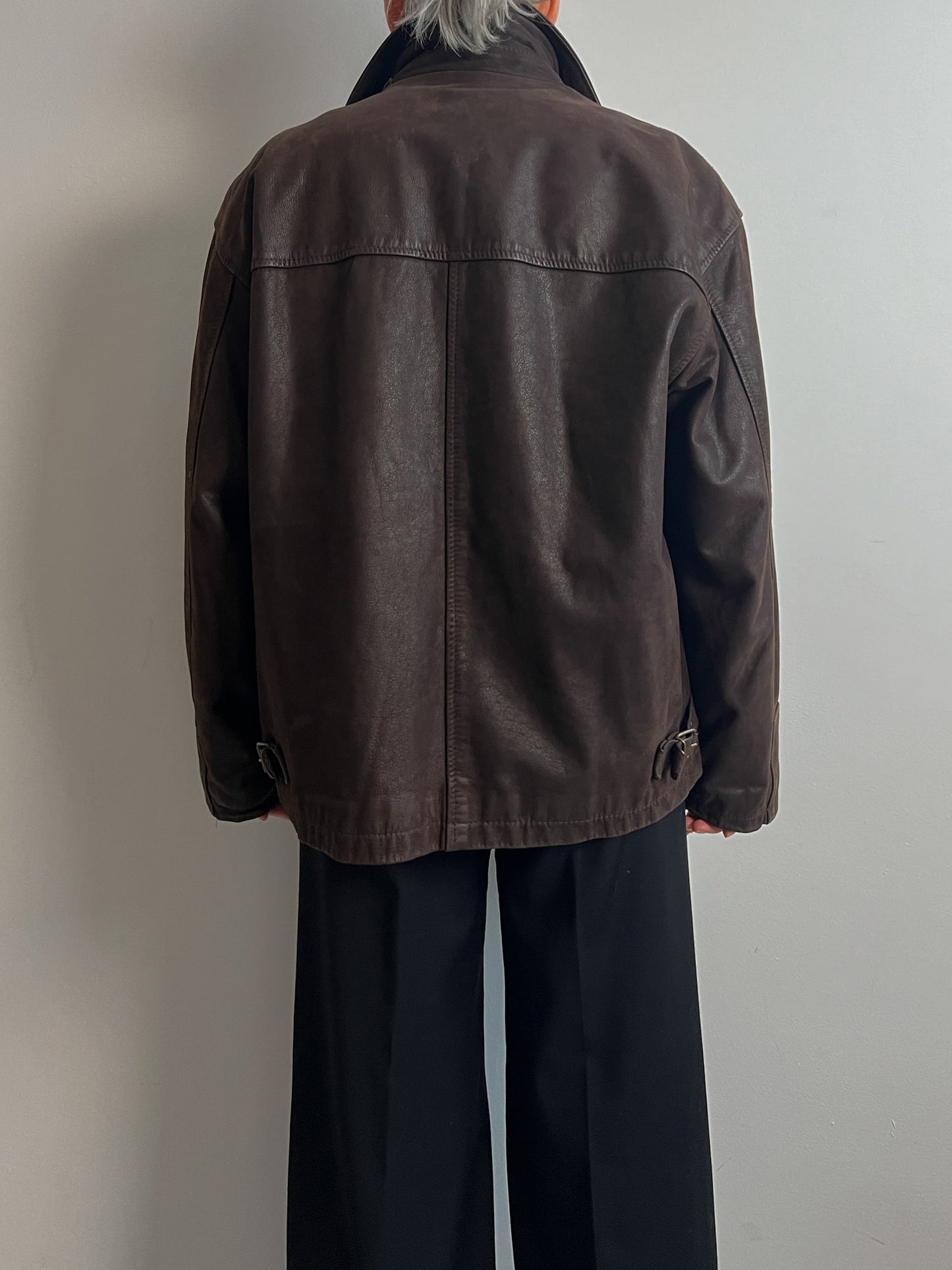 Real leather chocolate jacket