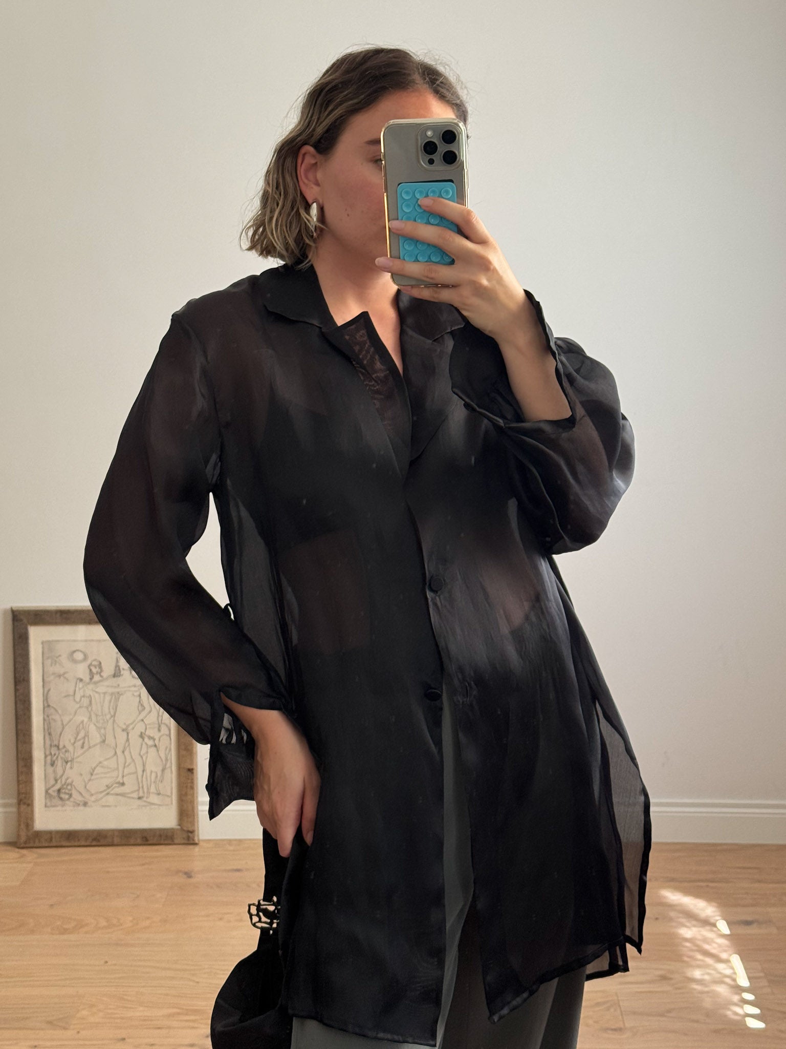 Pure silk black shirt