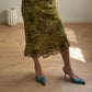 Pure viscose green skirt
