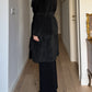 Suede and fur black coat