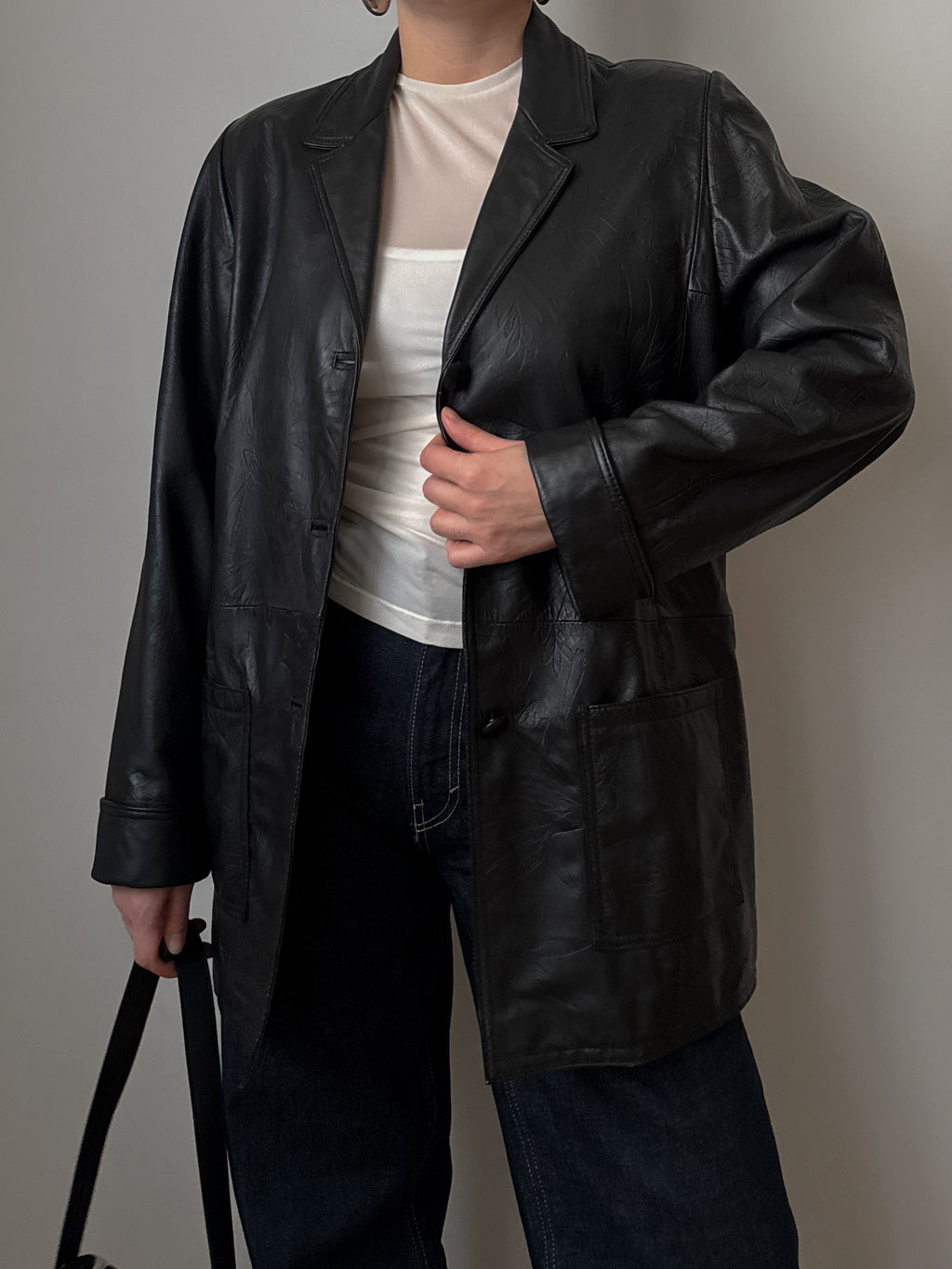 Real leather black jacket