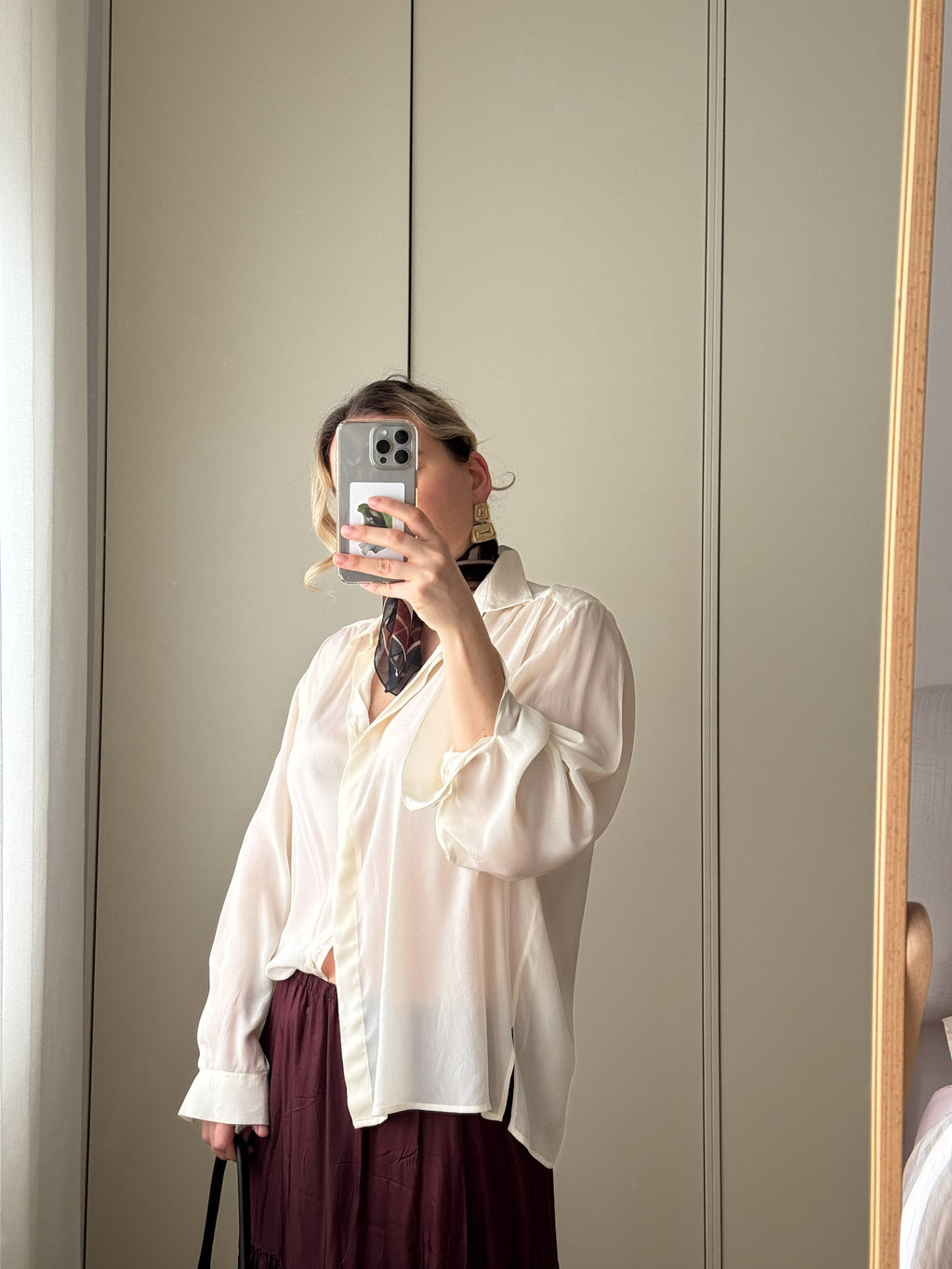 Viscose ivory shirt
