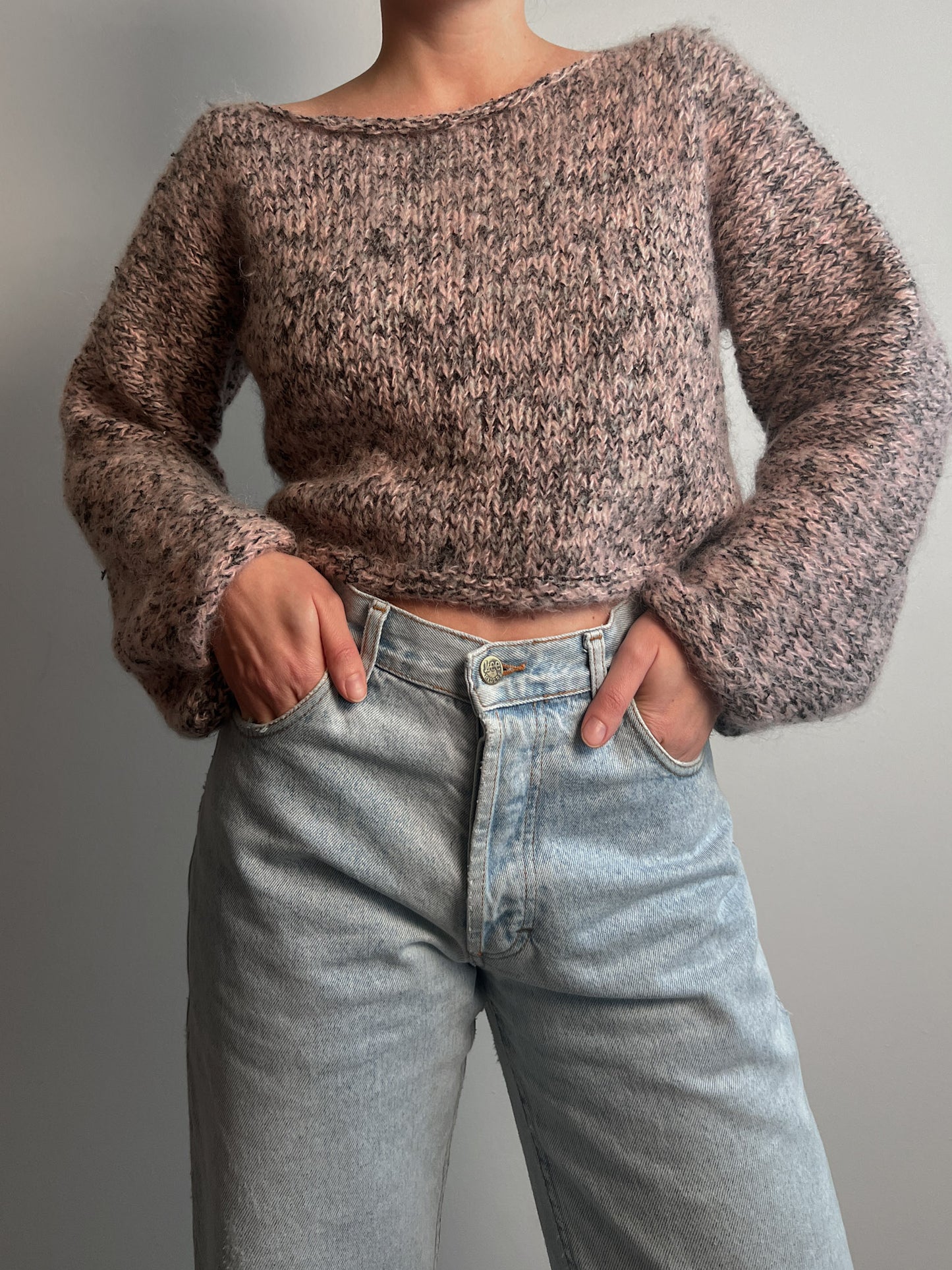 Mohair and wool cropped sweater