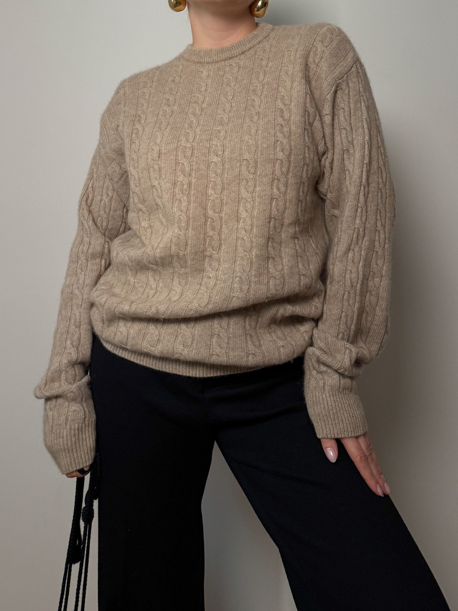 Pure cashmere sand pull