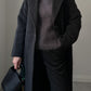 Pure wool anthracite long coat