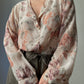 Silk blend floral blouse