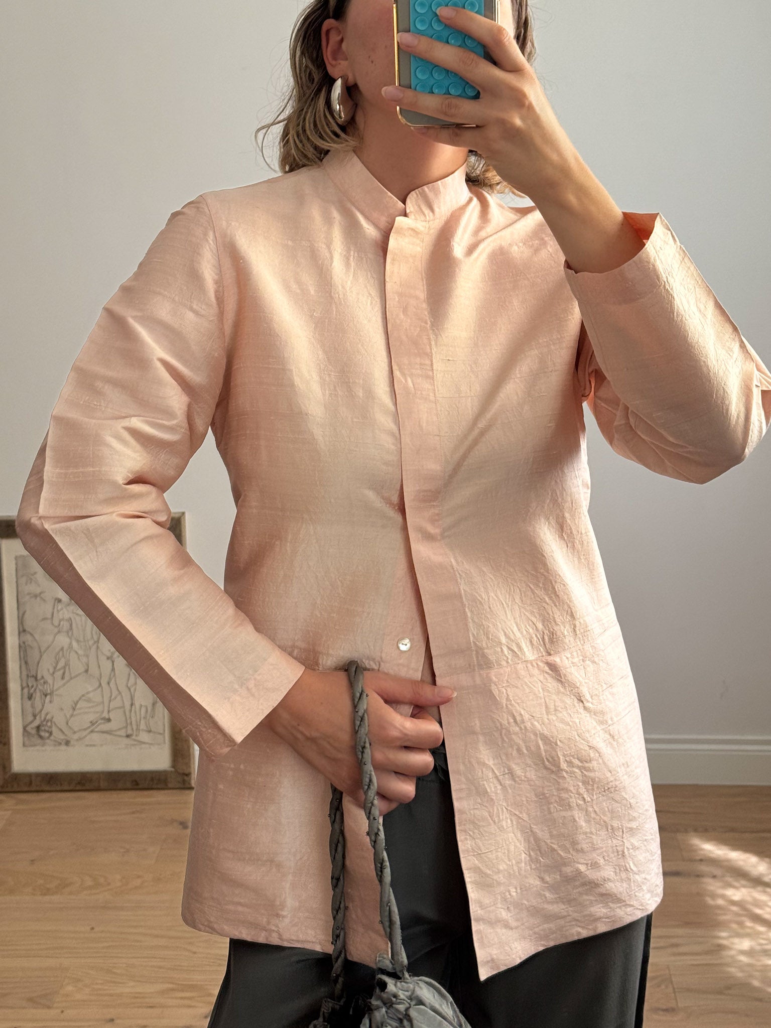 Pure silk pink shirt