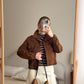 Real suede cropped jacket