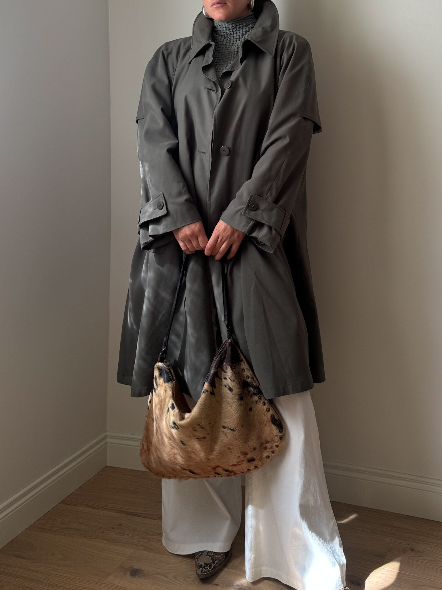 Olive trench coat