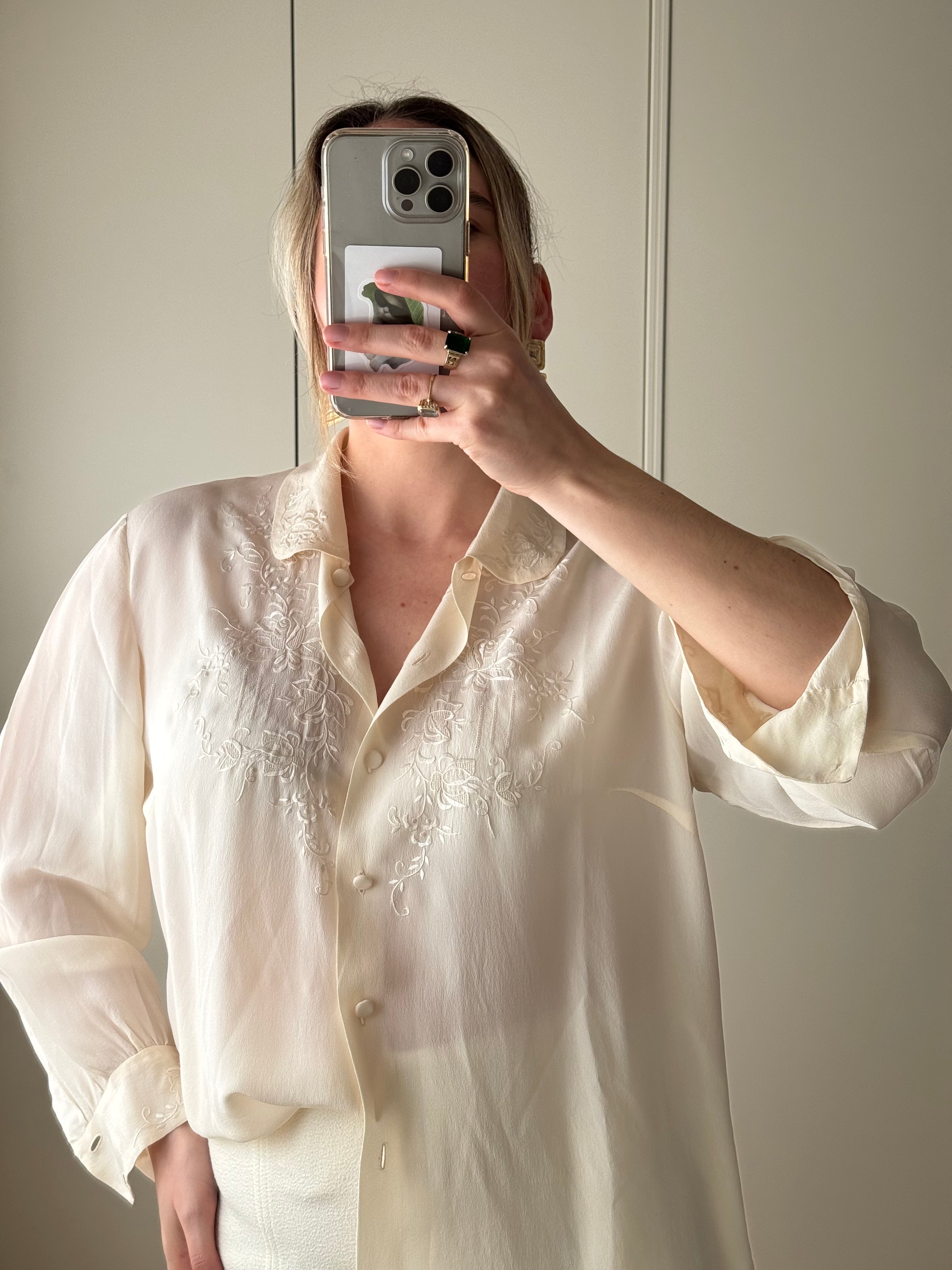 Pure silk ivory shirt
