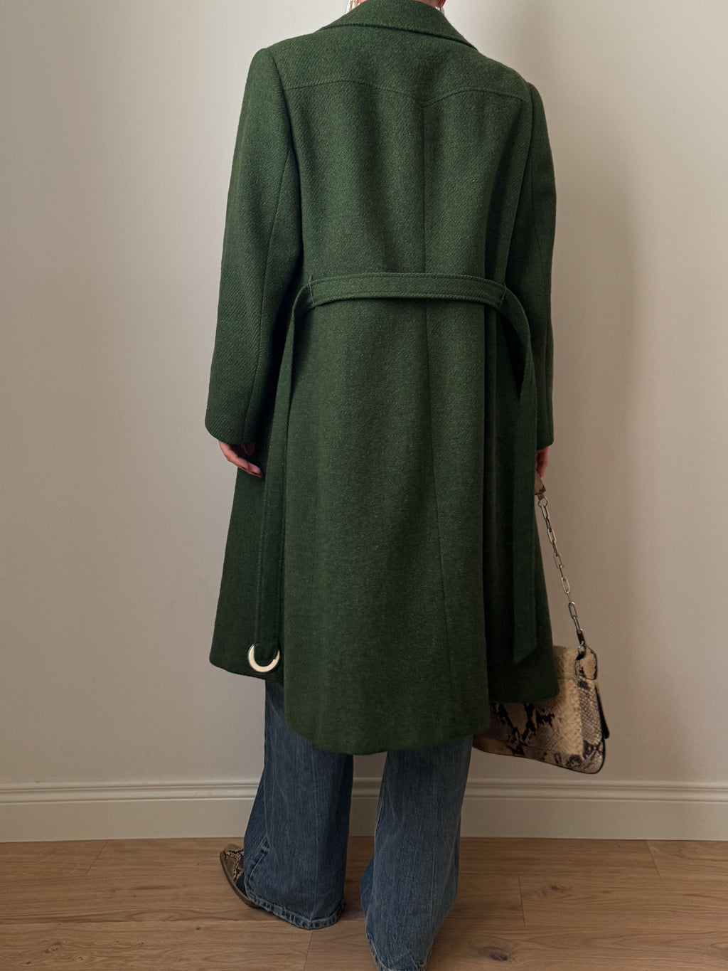 Pure new wool green coat