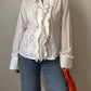 Pure cotton rouches blouse