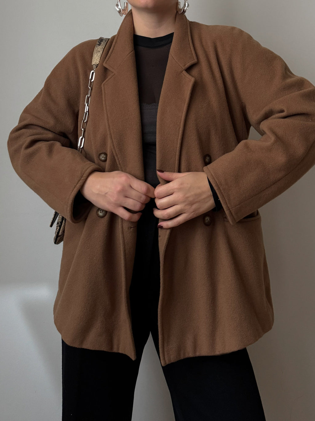 Persona cashmere and wool camel jacket