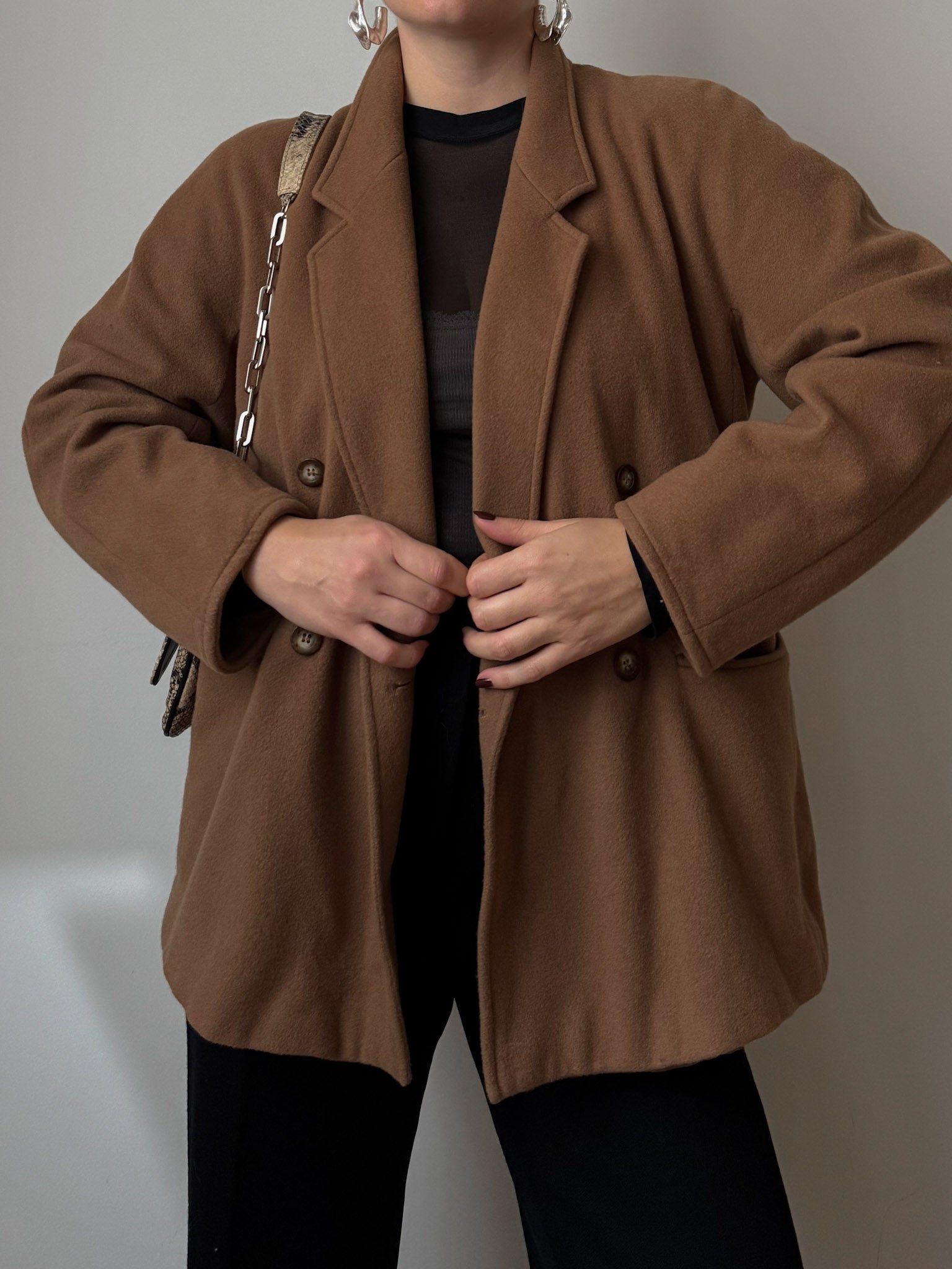 Persona cashmere and wool camel jacket
