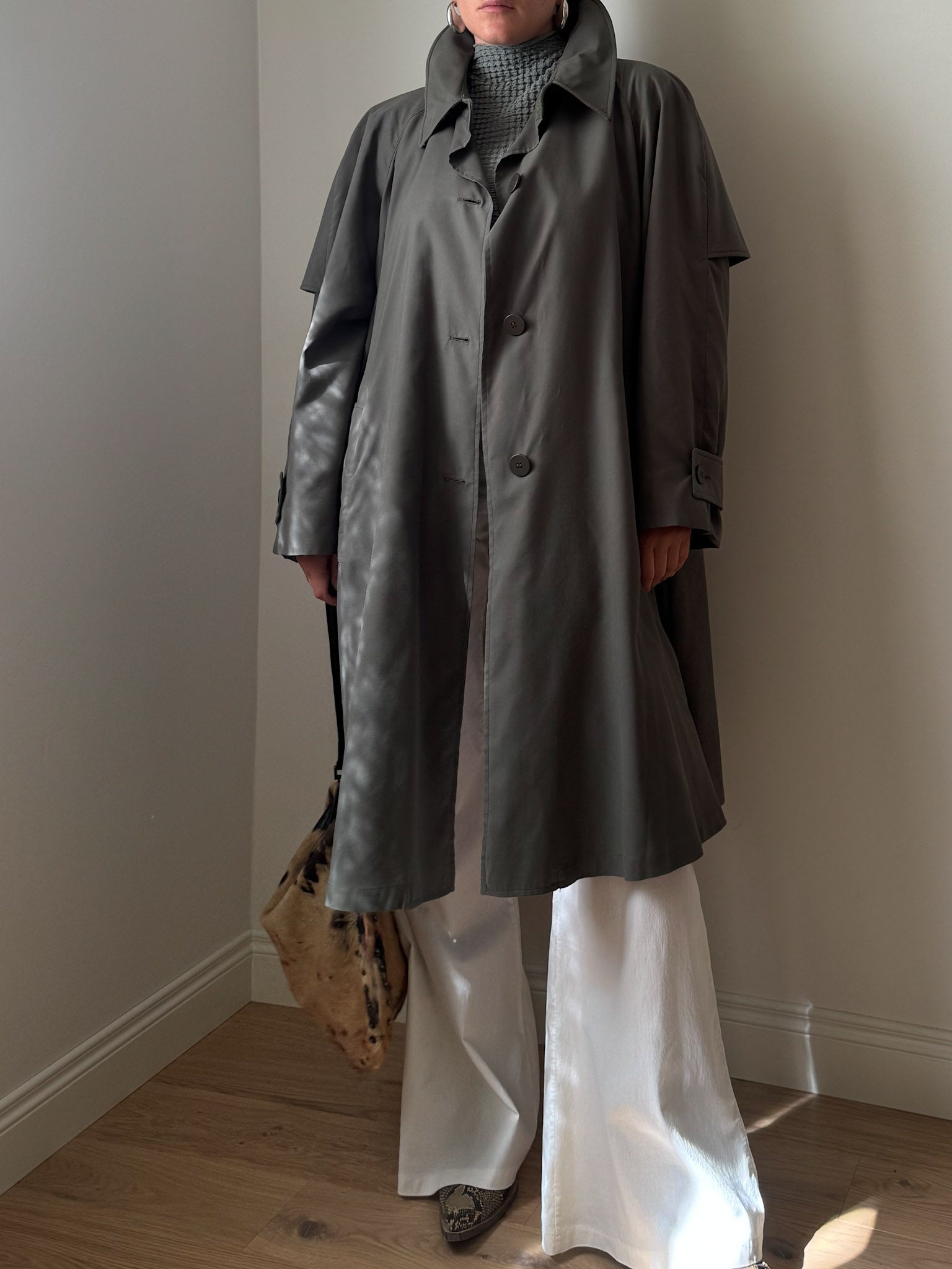 Olive trench coat