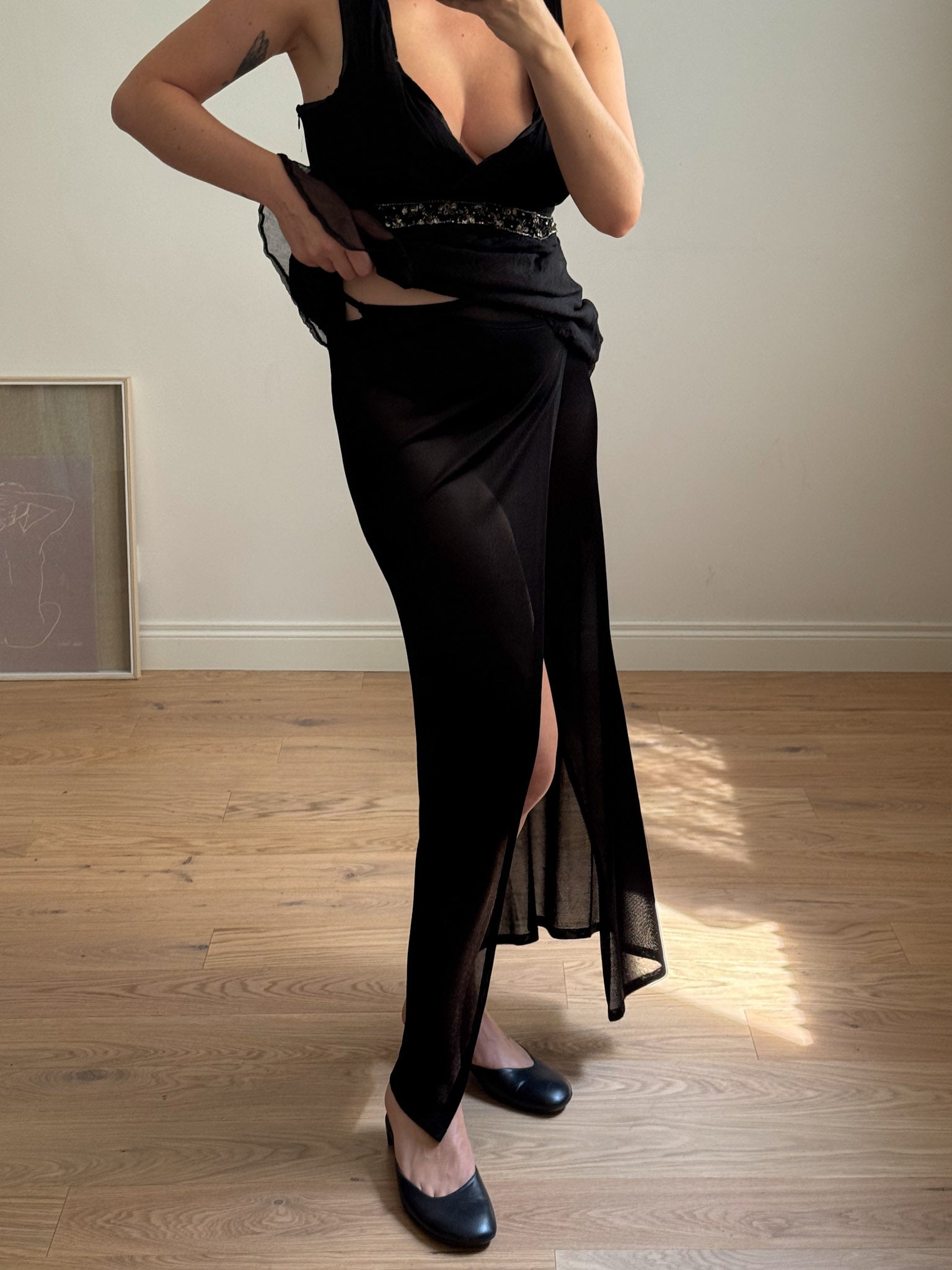 Pure viscose black skirt