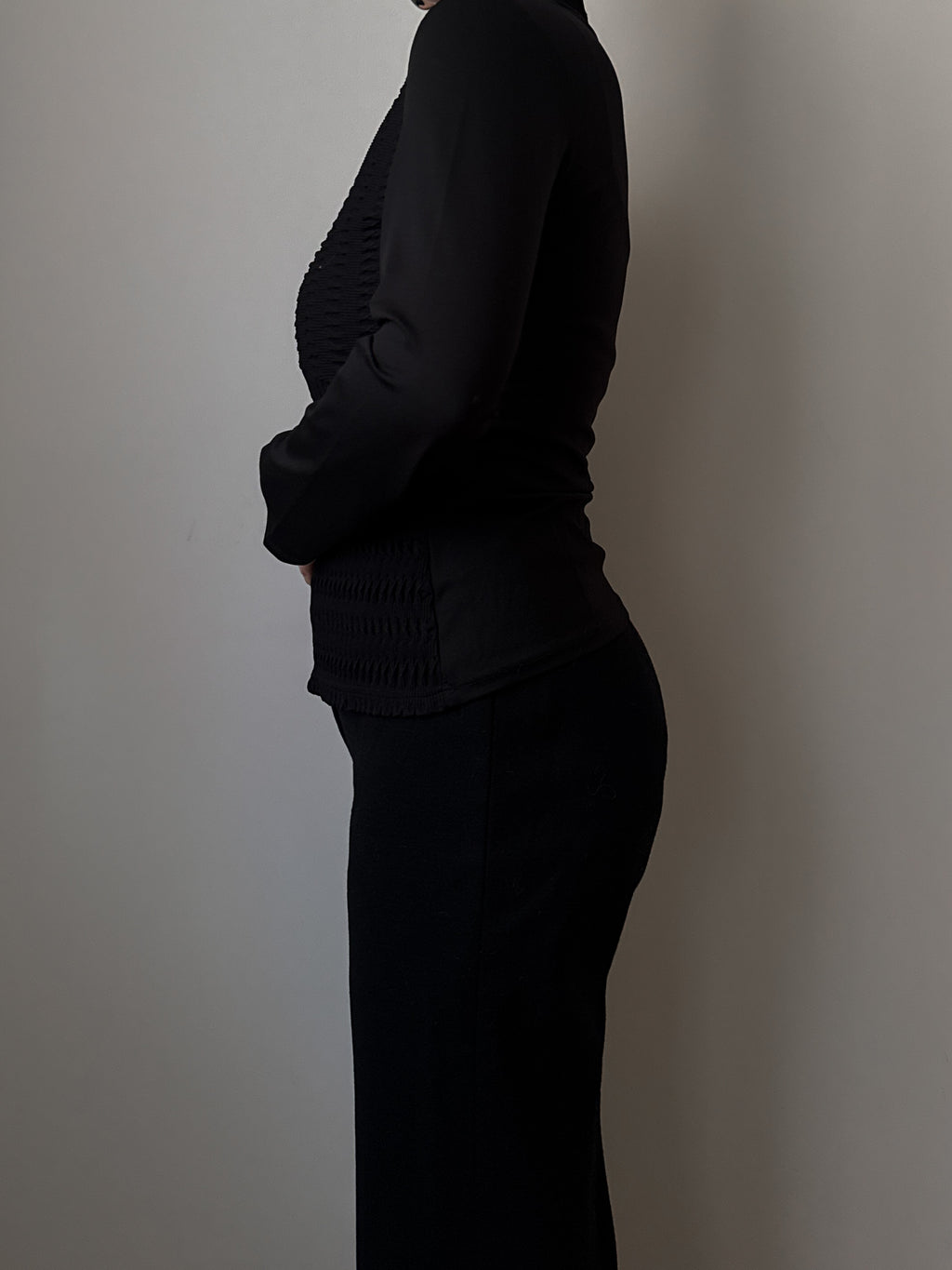 Stretch jersey black top