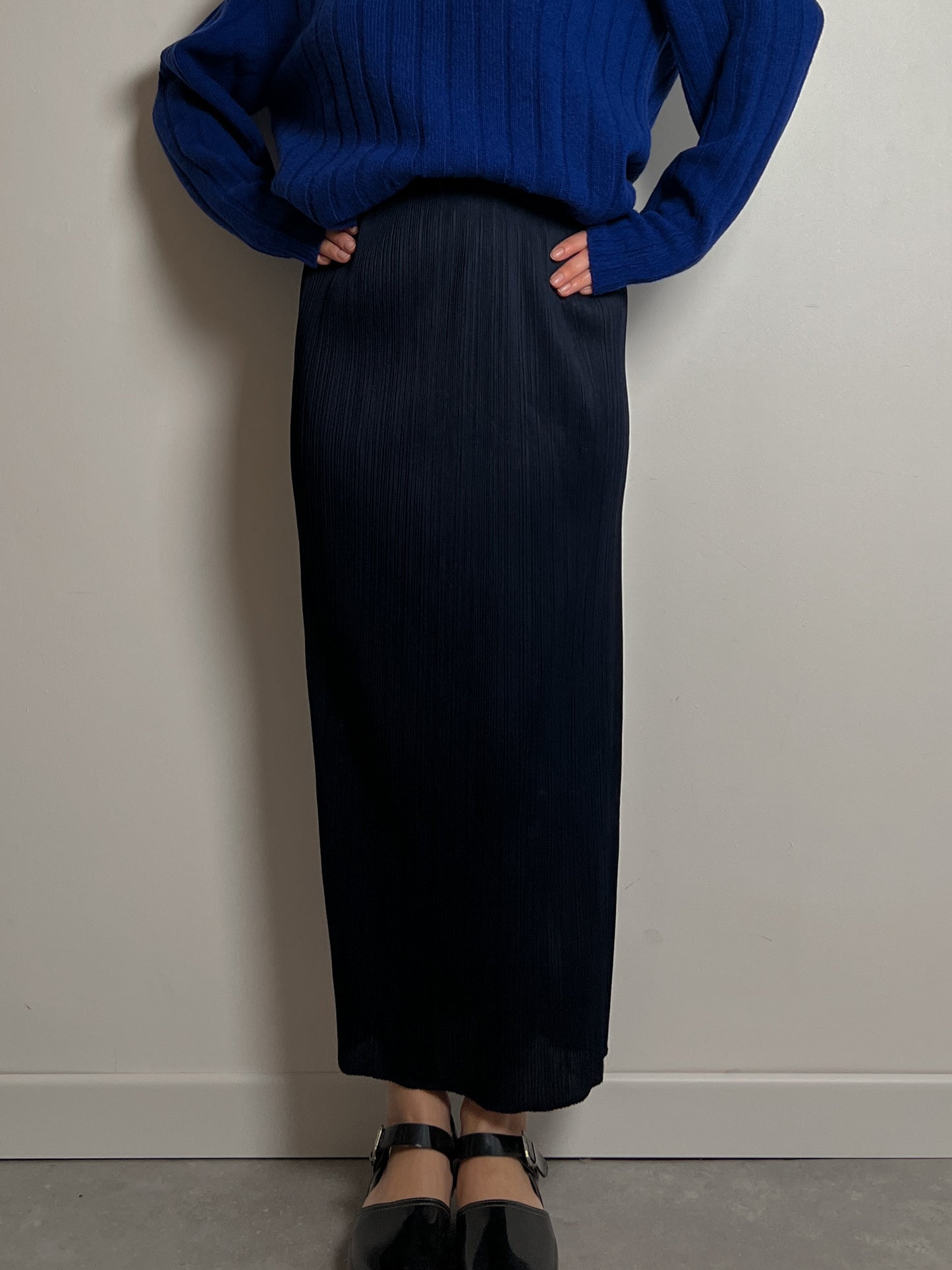 Issey Miyake Pleats Please blue skirt