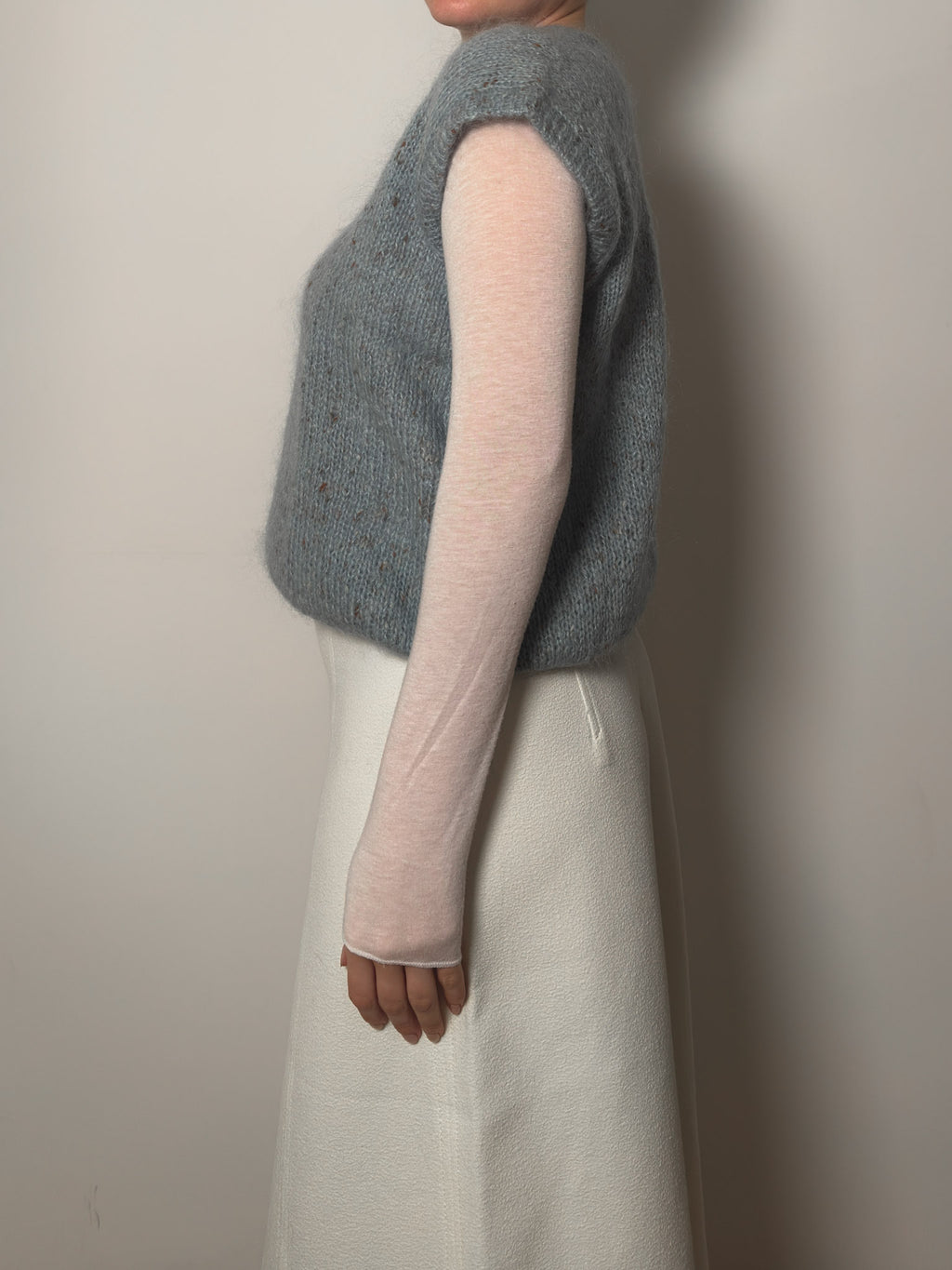 Pure wool handmade sky vest