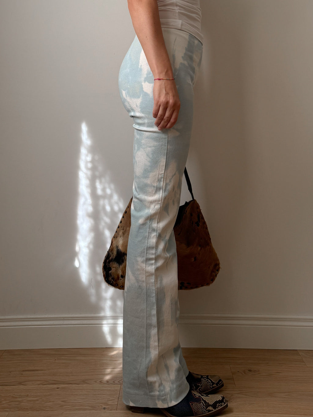 Cotton printed sky pants
