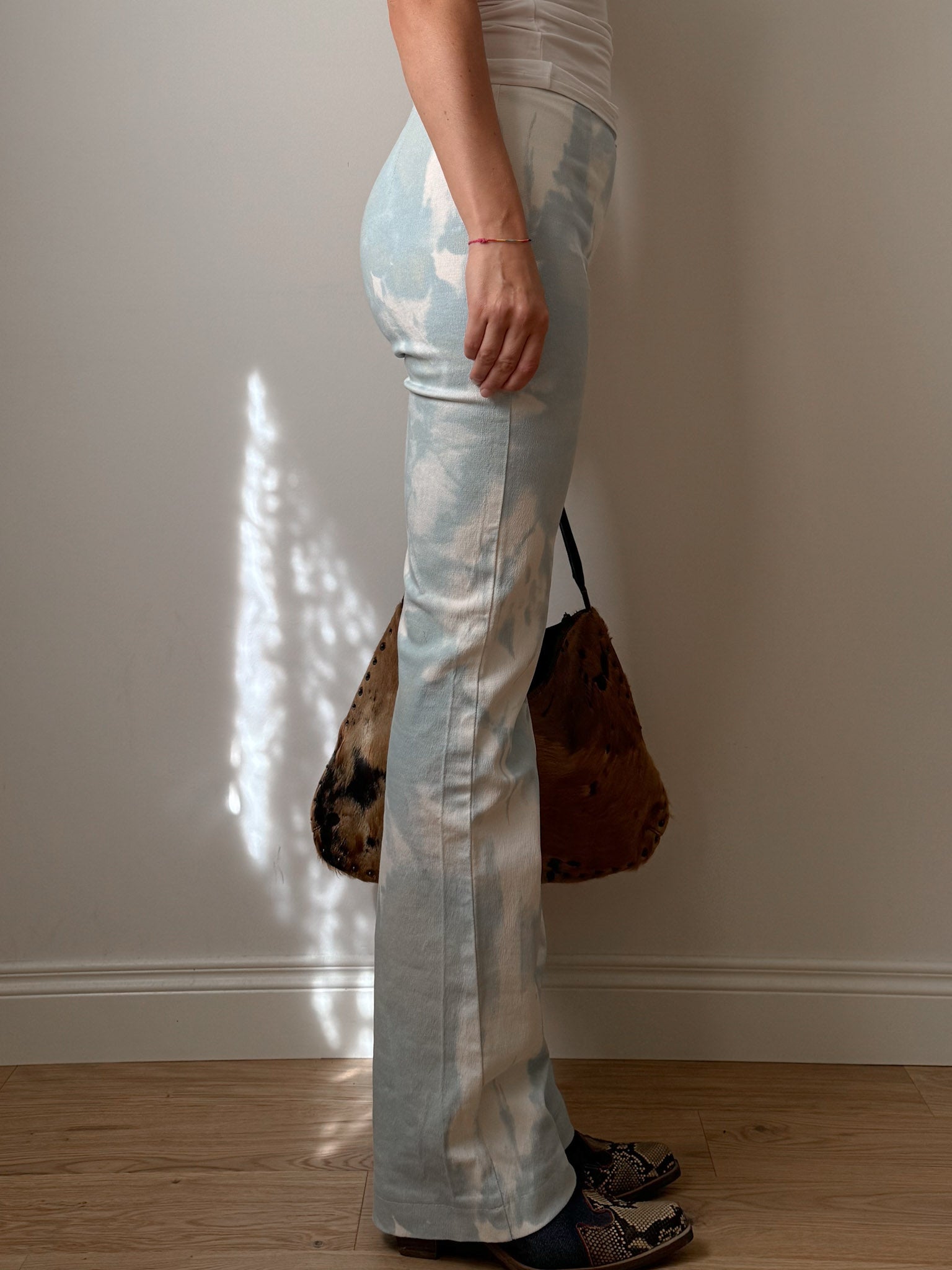Cotton printed sky pants