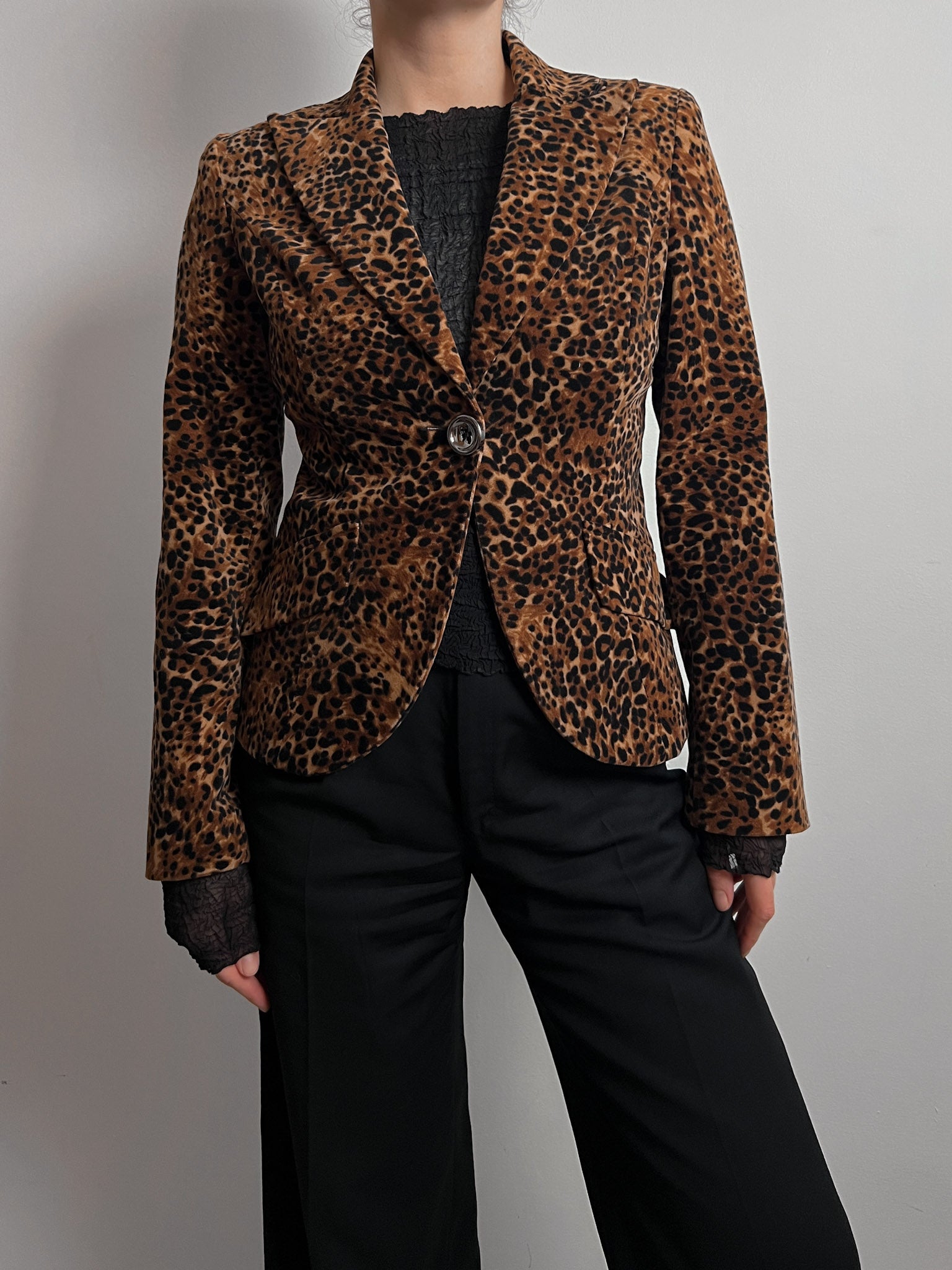 Velvet animalier blazer