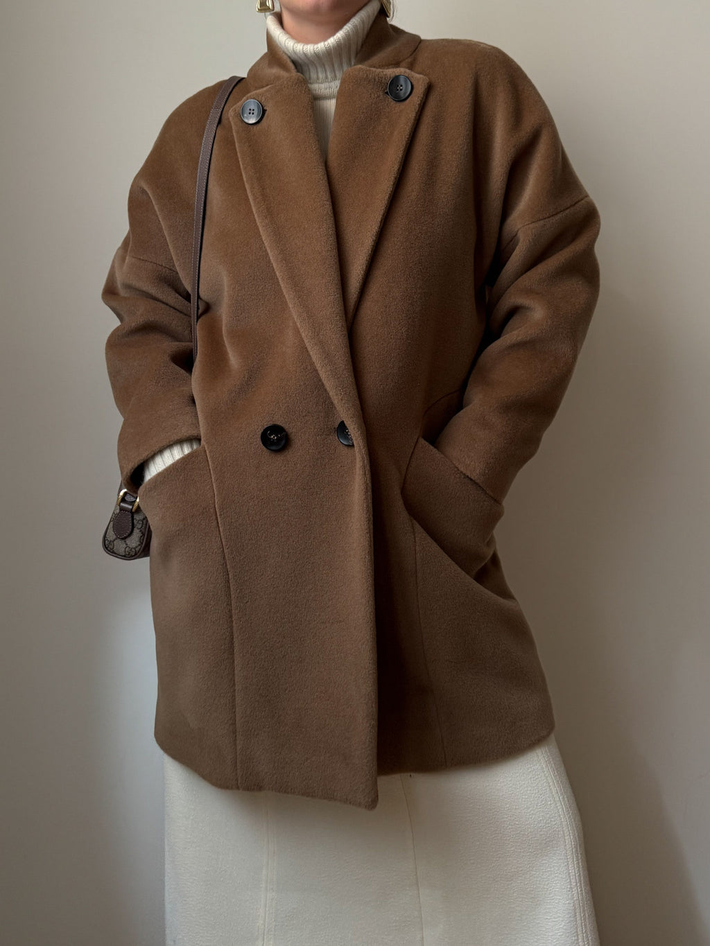 Marella wool and cashmere camel caban