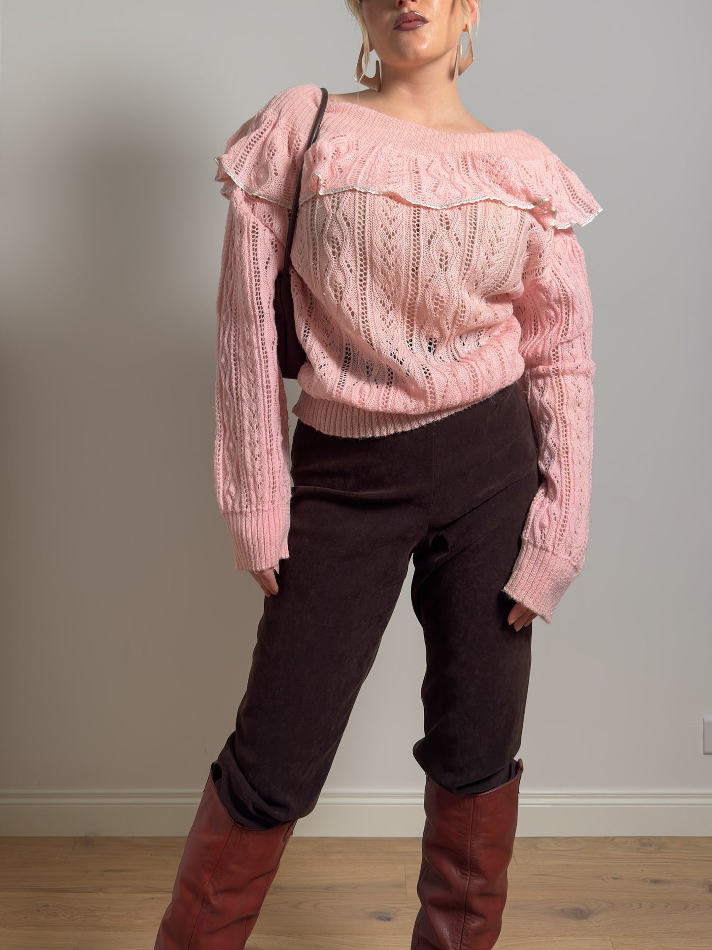 Pure wool pink cardigan