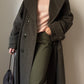 Wool and mohair olive coat