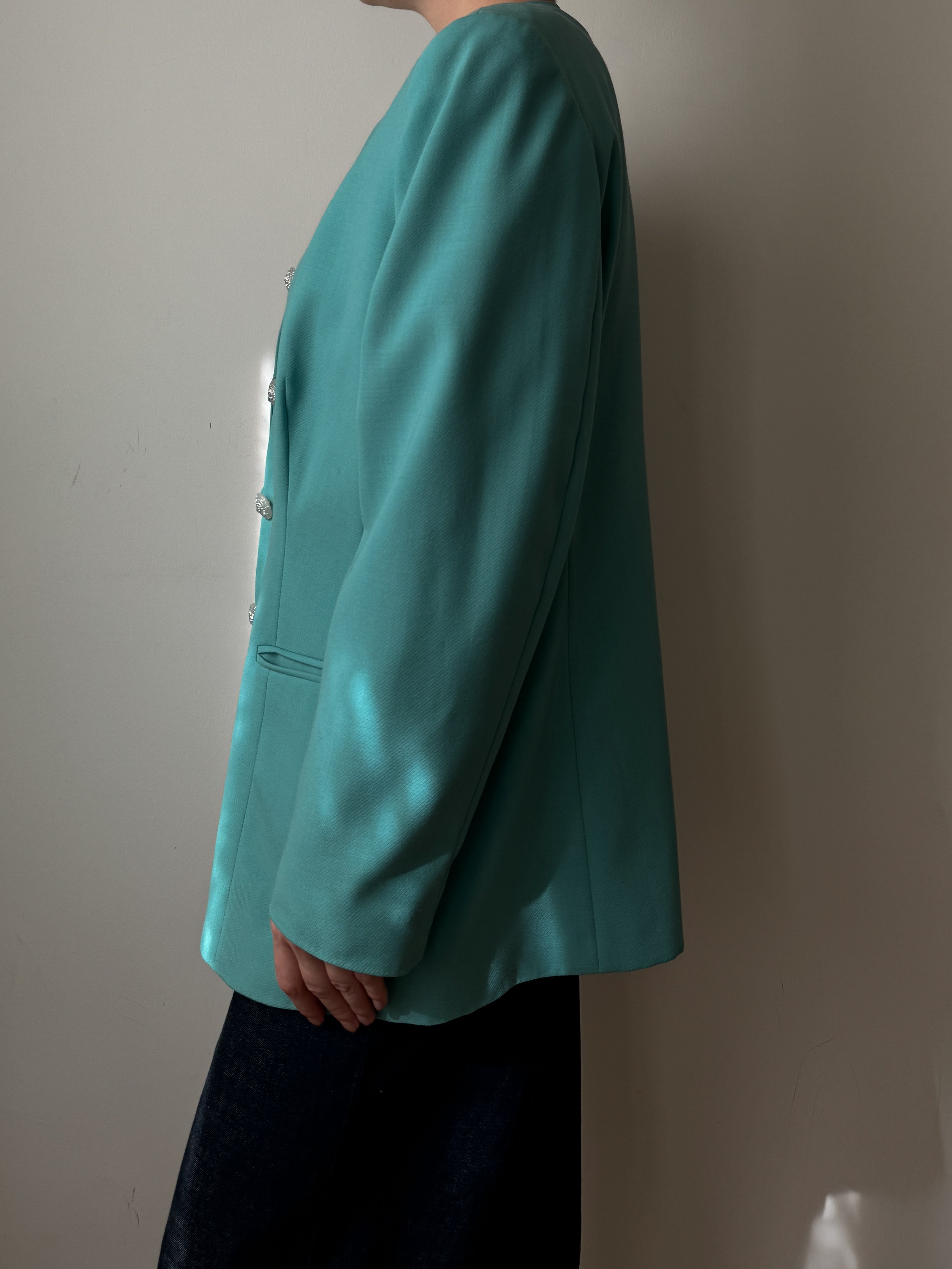 Pure wool turquoise jacket