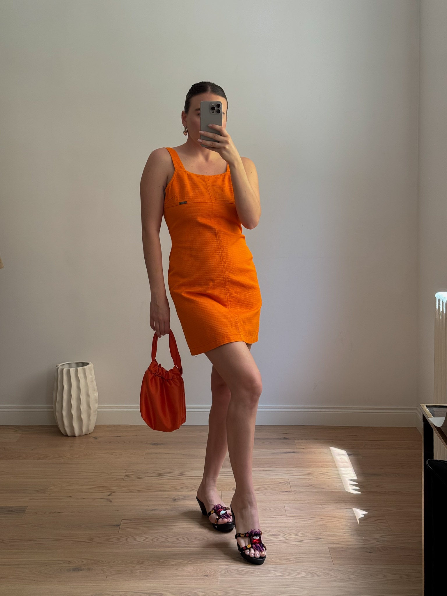Calvin Klein orange mini dress