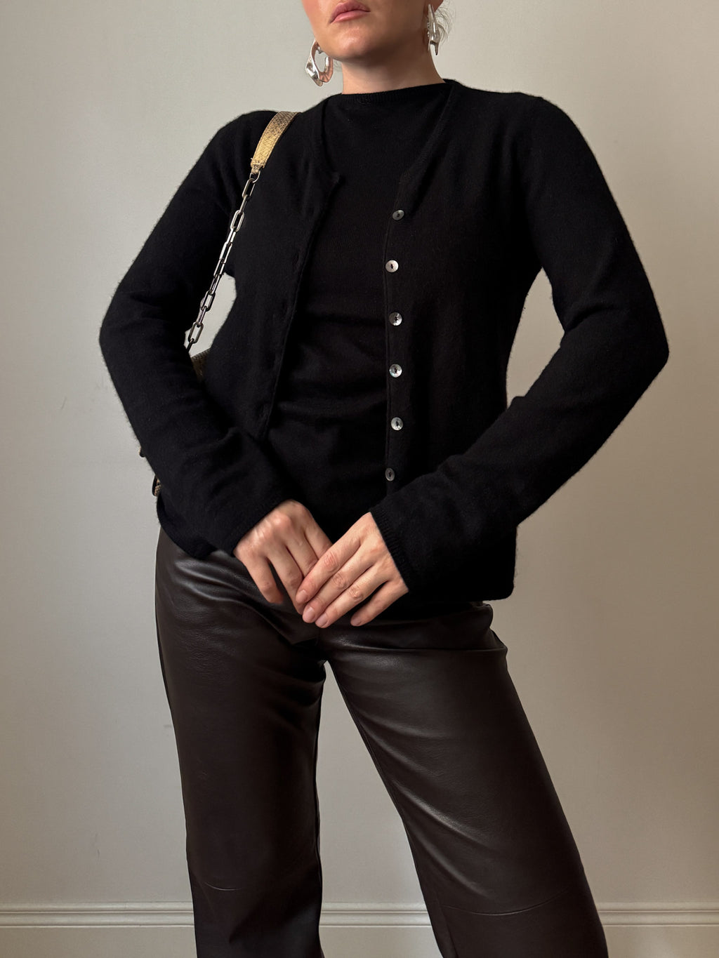 Pure cashmere black twin set