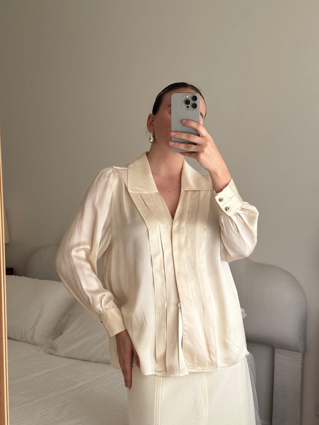 Pure silk ivory shirt