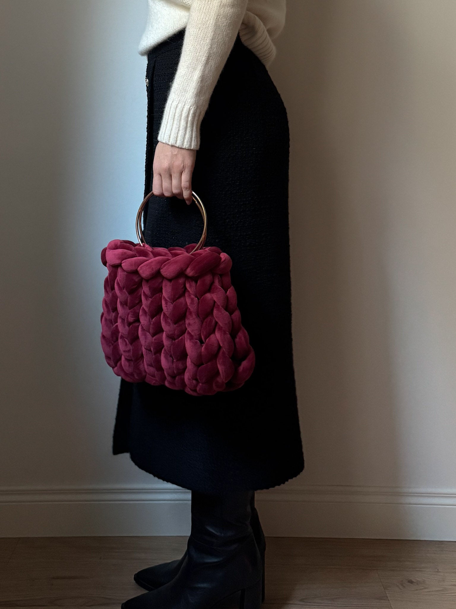 Marella wool blend black skirt