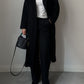 Pure wool black long coat