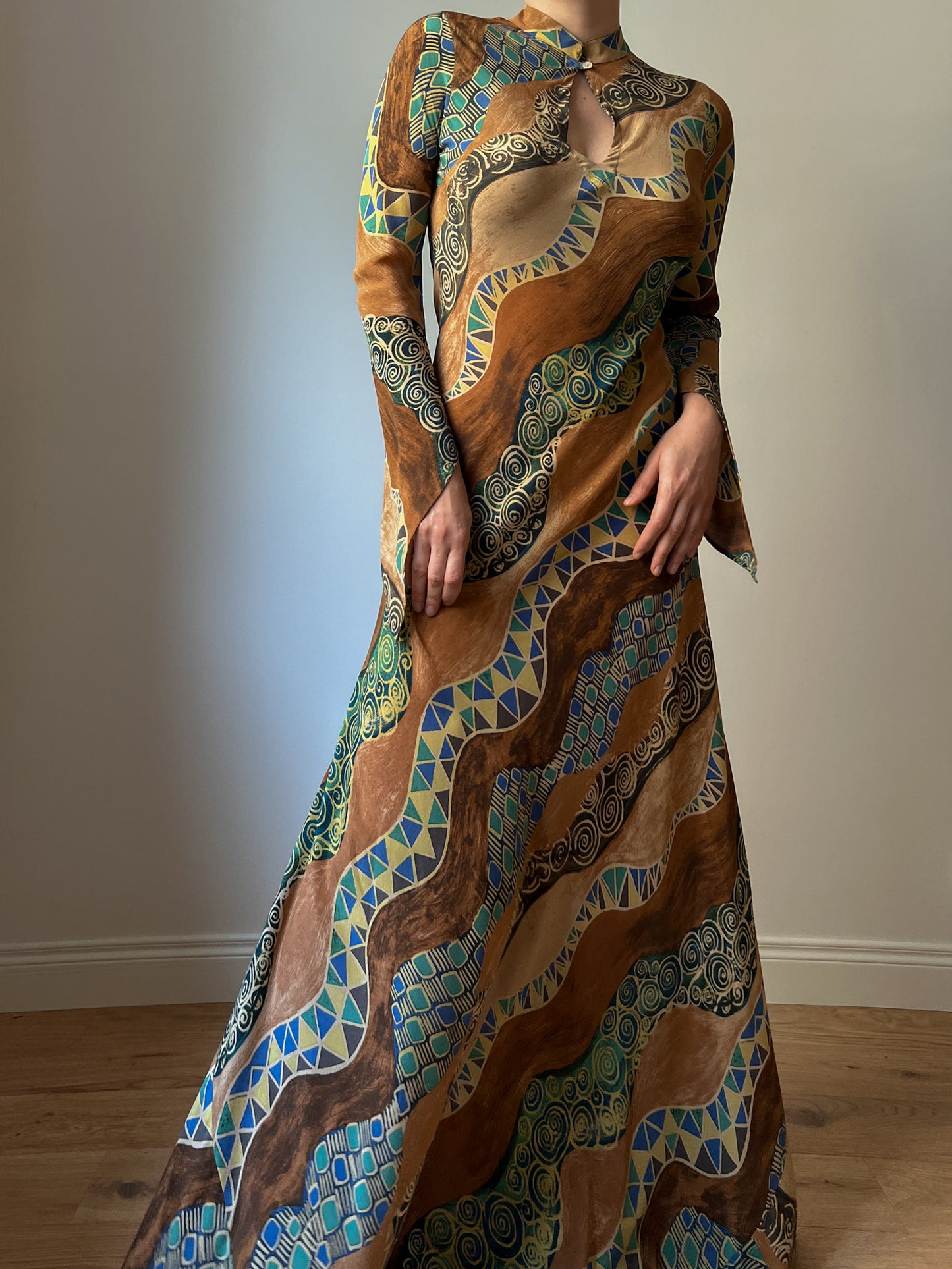 Pure silk long dress