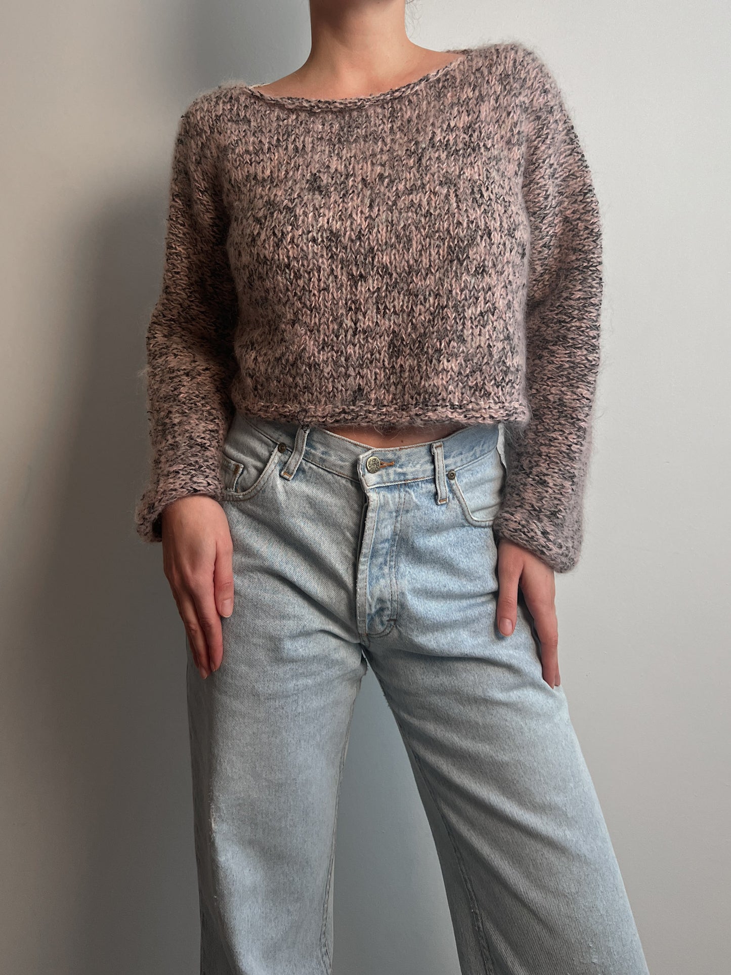 Mohair and wool cropped sweater