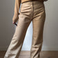 Real leather beige pants