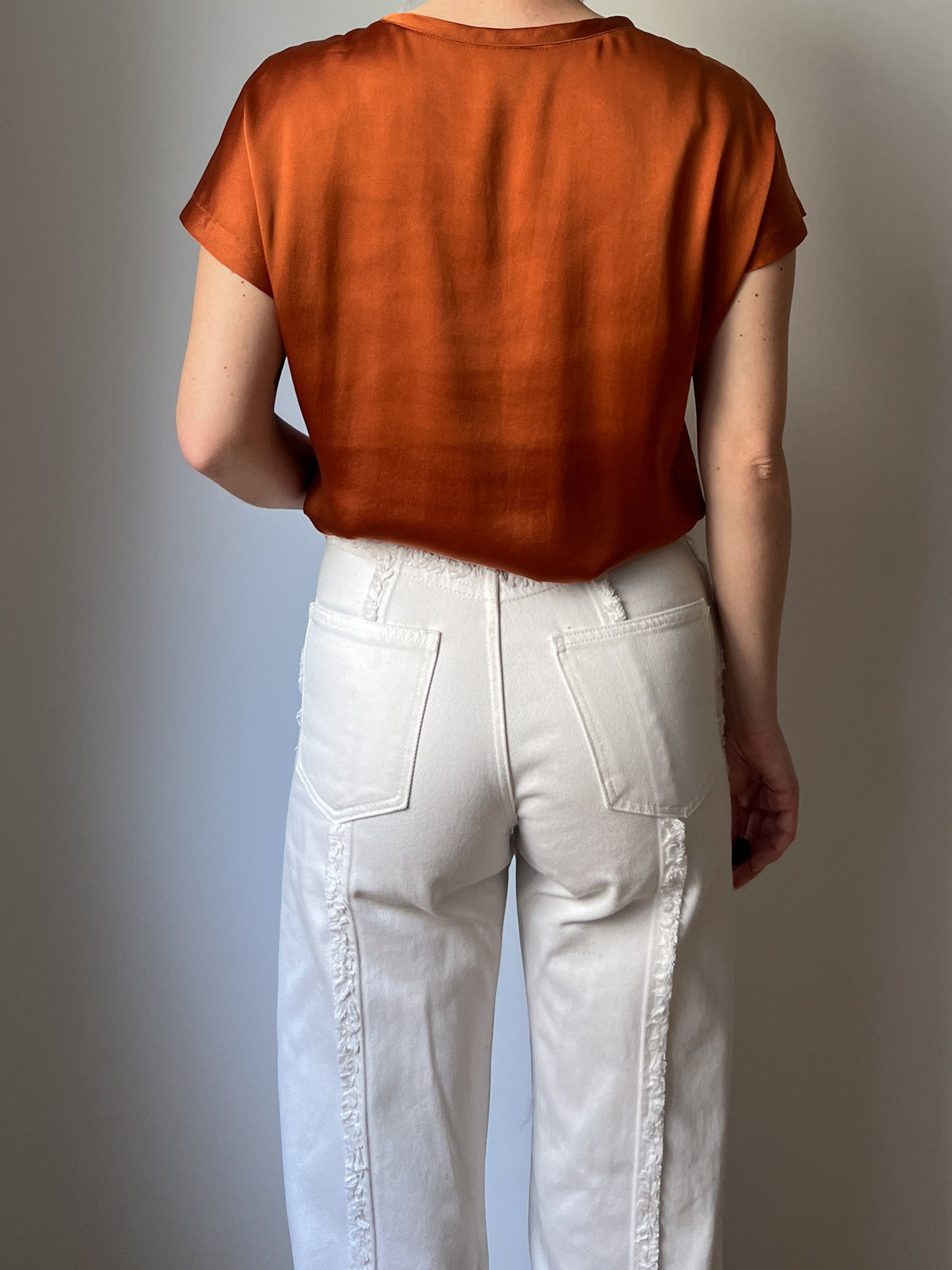 Pure silk orange top