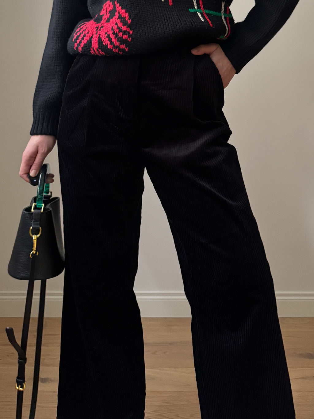 Momonì velvet black pants