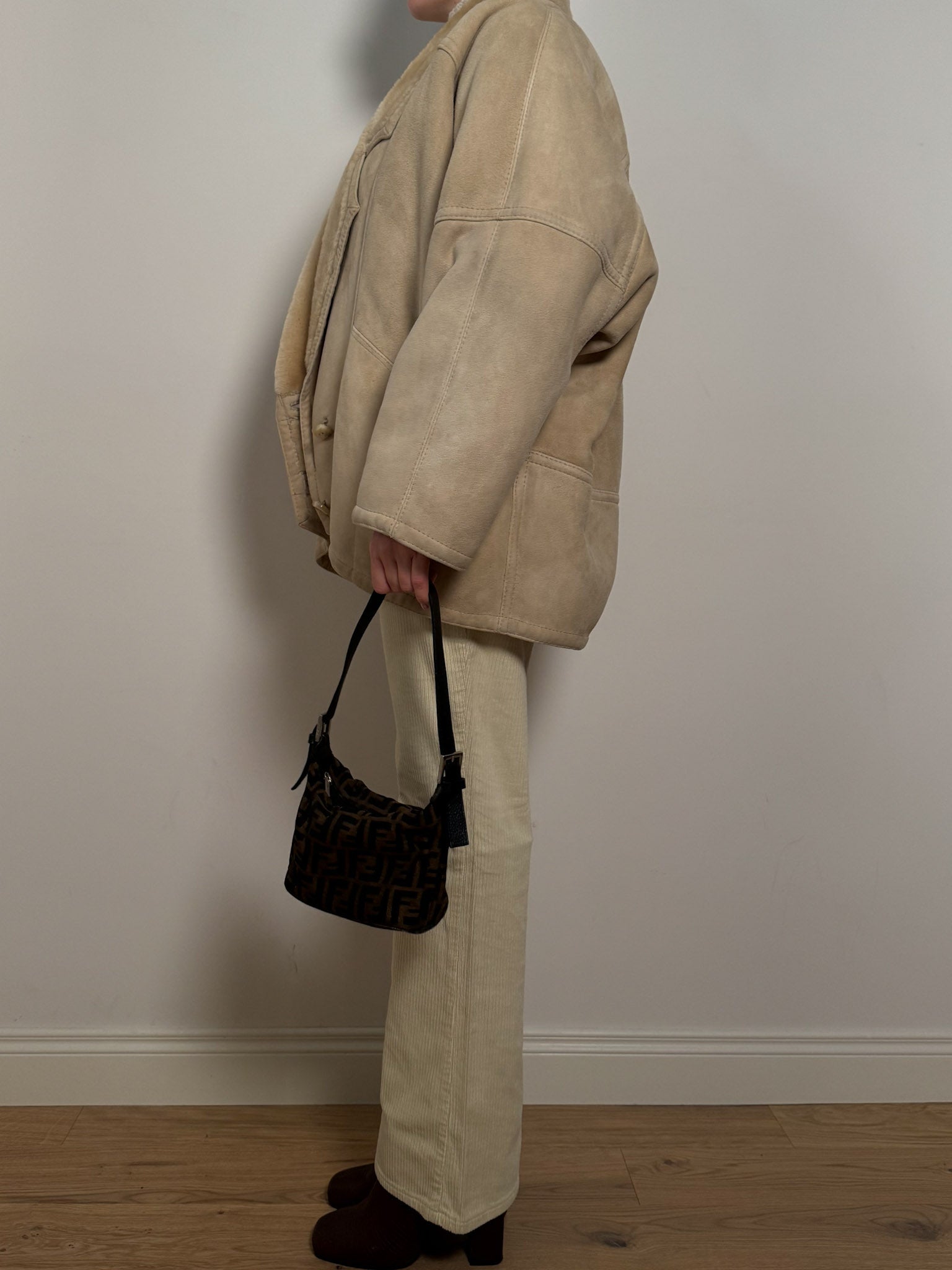 Real shearling cream jacket