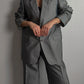 Pure shantung silk grey suit