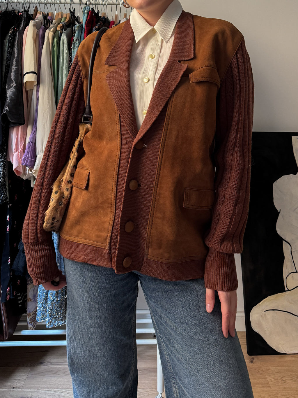 Wool and suede caramel jacket