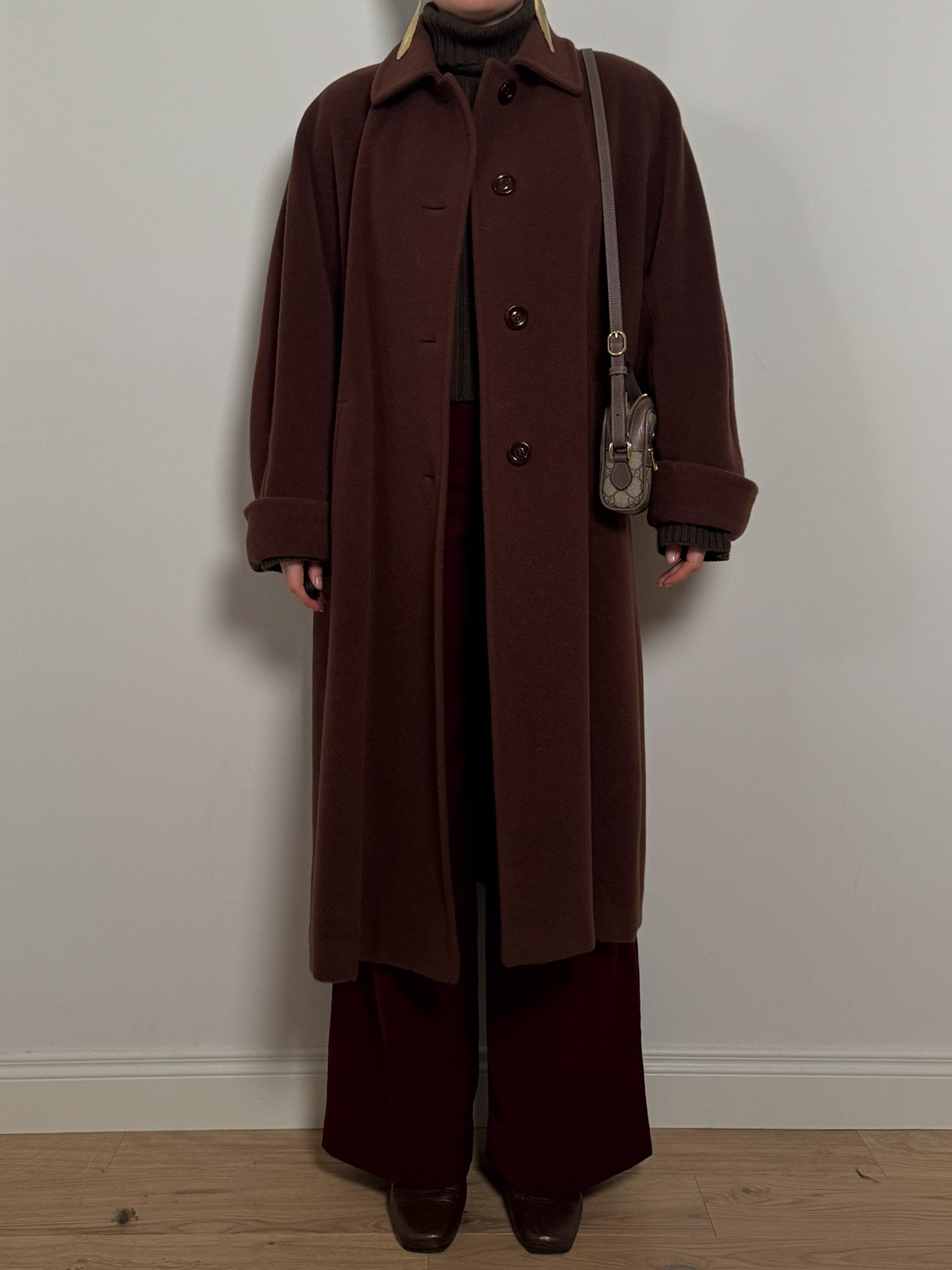 Wool and cashmere brown coat