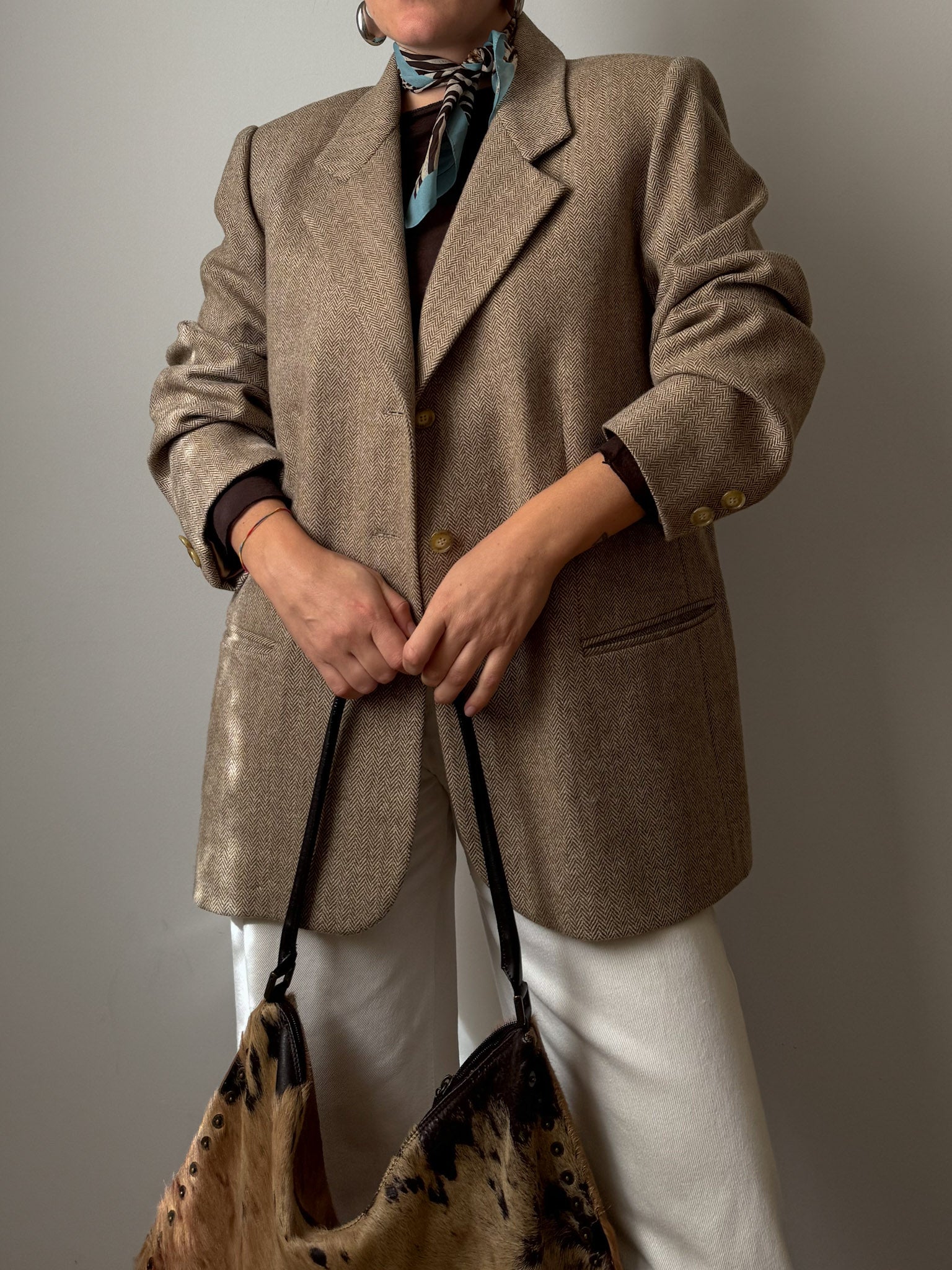 Pure wool herringbone blazer