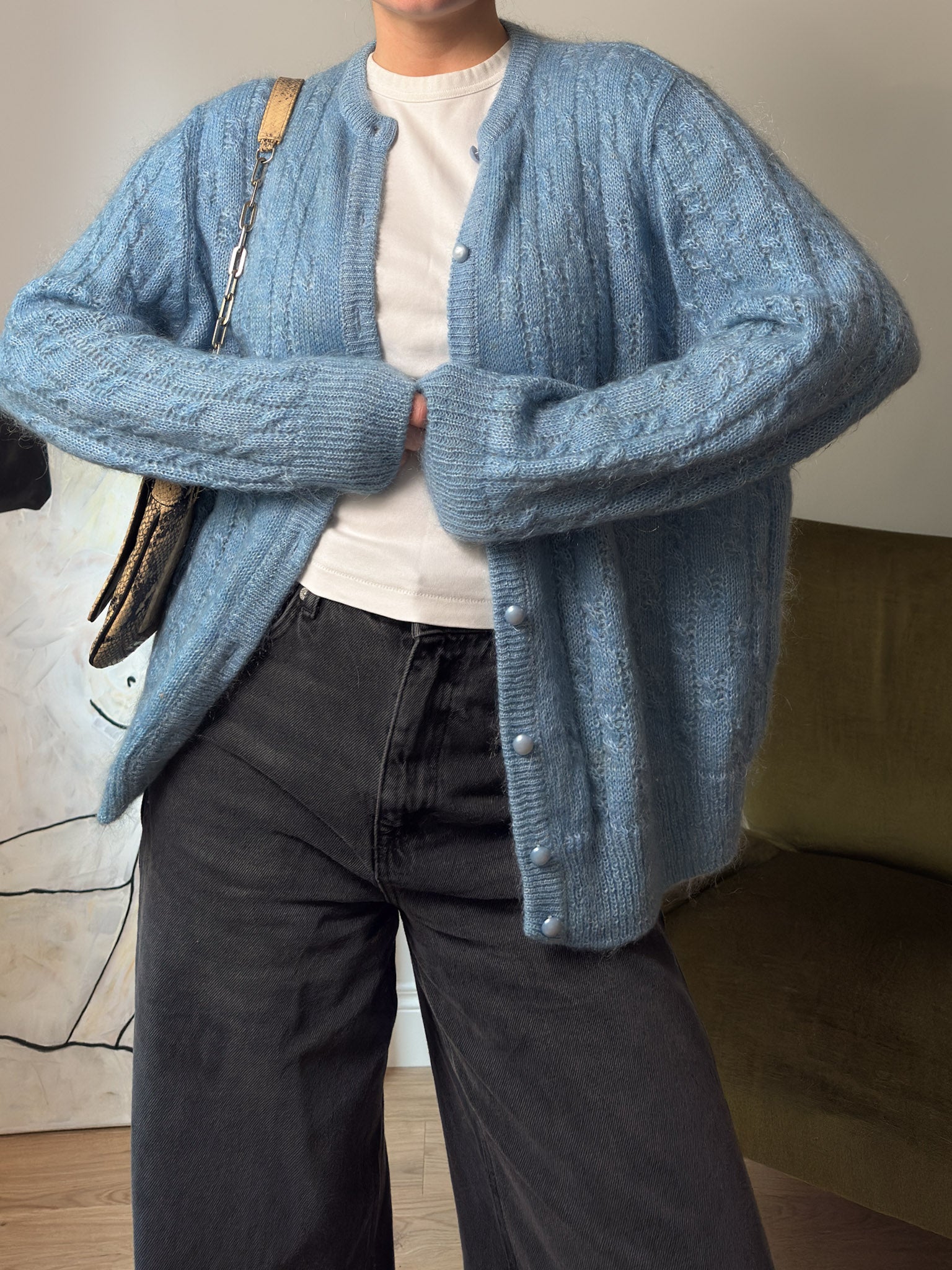Kid mohair sky cardigan
