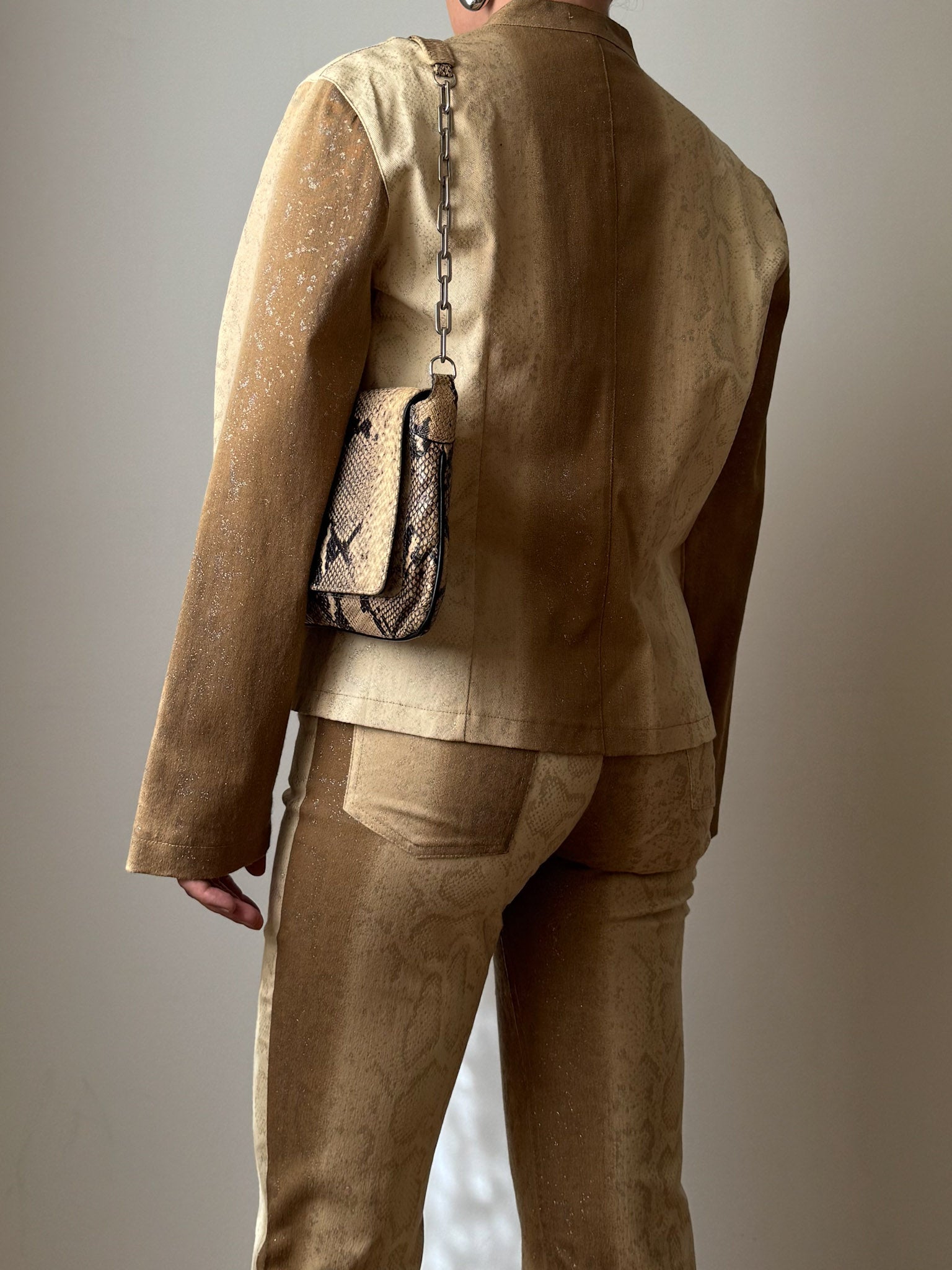 Denim animalier beige co-ord