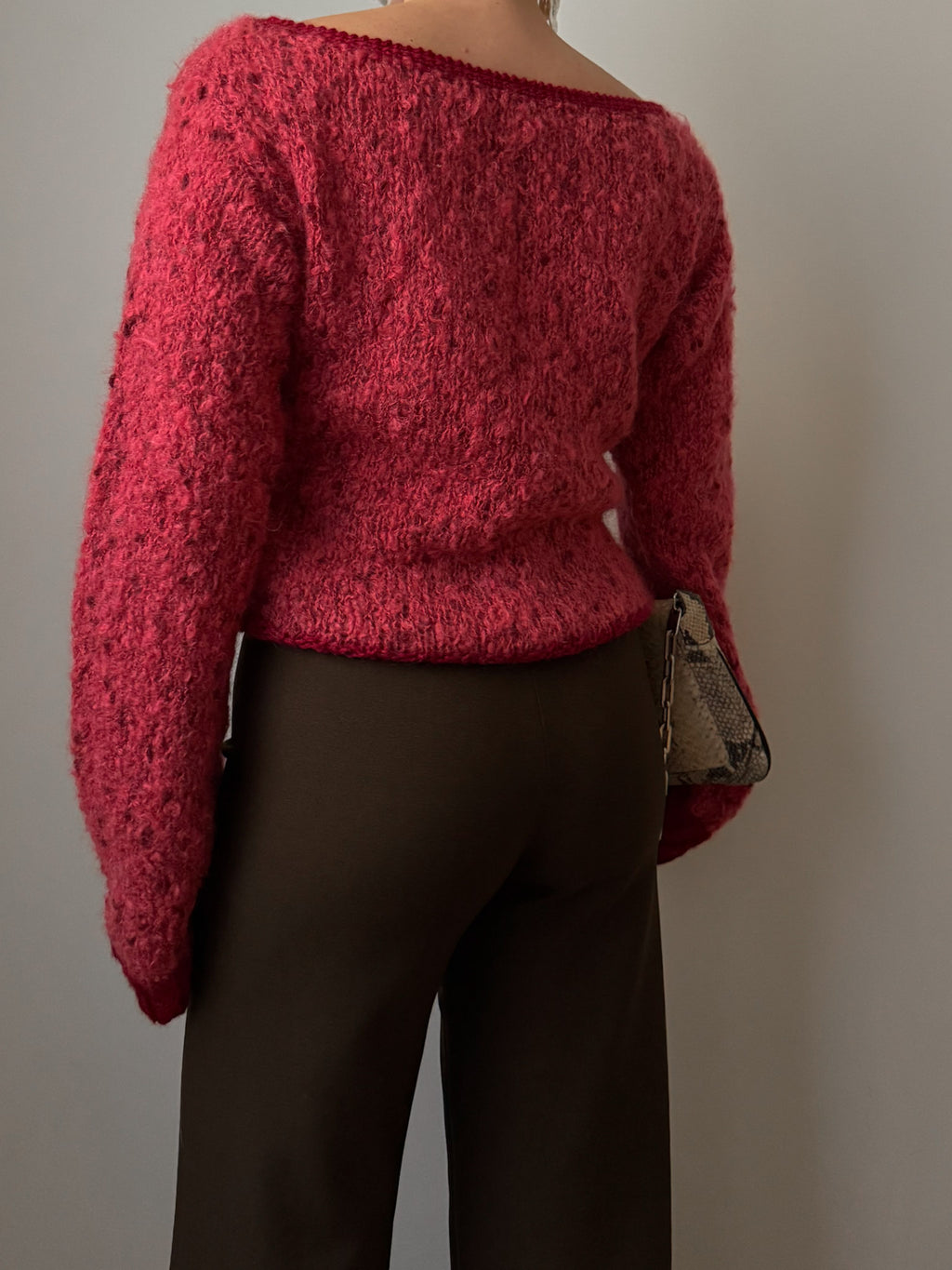 Pure wool embroidered strawberry cardigan